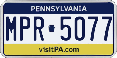 PA license plate MPR5077