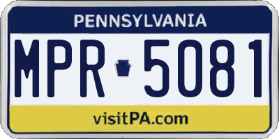 PA license plate MPR5081