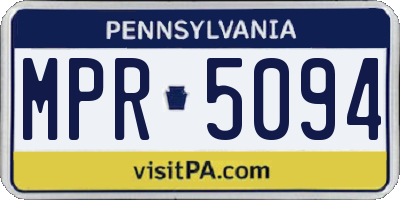 PA license plate MPR5094