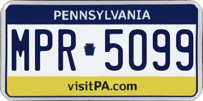 PA license plate MPR5099