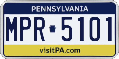 PA license plate MPR5101