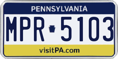 PA license plate MPR5103
