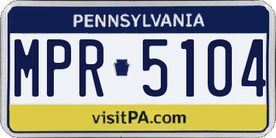 PA license plate MPR5104