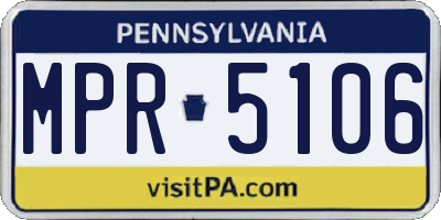 PA license plate MPR5106