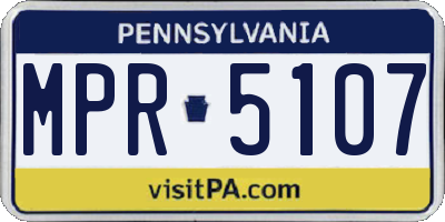 PA license plate MPR5107