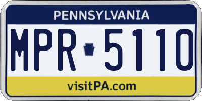 PA license plate MPR5110