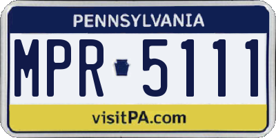 PA license plate MPR5111