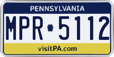 PA license plate MPR5112