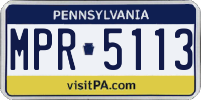 PA license plate MPR5113