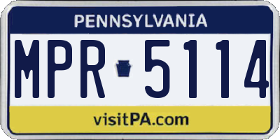 PA license plate MPR5114