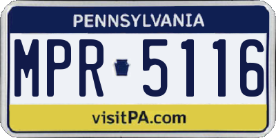 PA license plate MPR5116