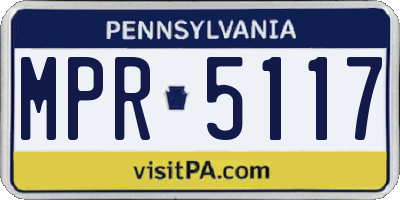 PA license plate MPR5117