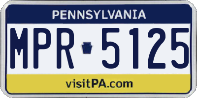 PA license plate MPR5125