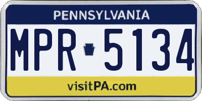 PA license plate MPR5134