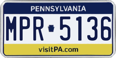 PA license plate MPR5136