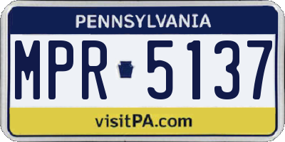 PA license plate MPR5137
