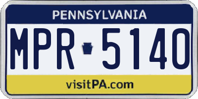 PA license plate MPR5140