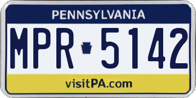 PA license plate MPR5142