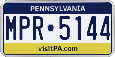 PA license plate MPR5144