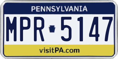 PA license plate MPR5147