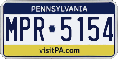 PA license plate MPR5154