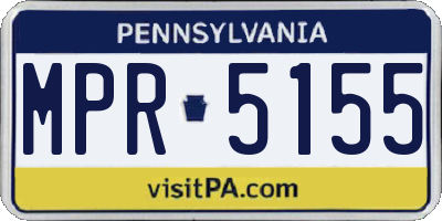 PA license plate MPR5155