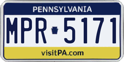 PA license plate MPR5171