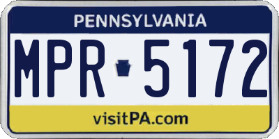 PA license plate MPR5172