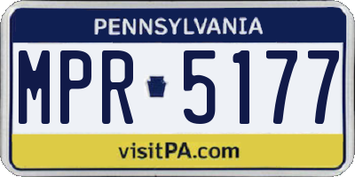 PA license plate MPR5177