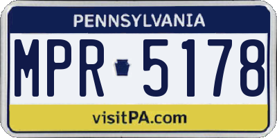 PA license plate MPR5178