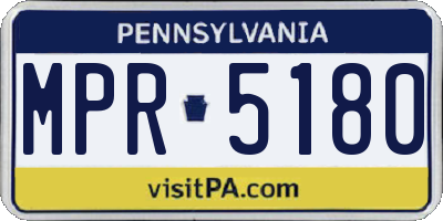 PA license plate MPR5180