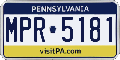 PA license plate MPR5181