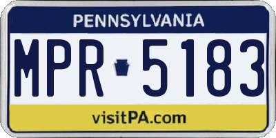 PA license plate MPR5183