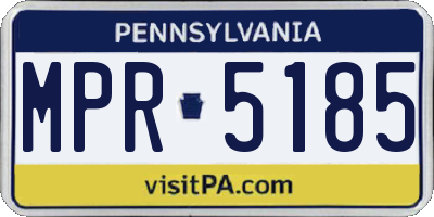 PA license plate MPR5185