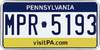 PA license plate MPR5193