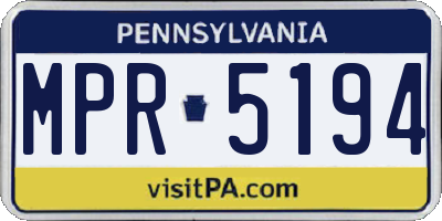 PA license plate MPR5194