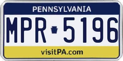 PA license plate MPR5196