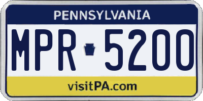 PA license plate MPR5200