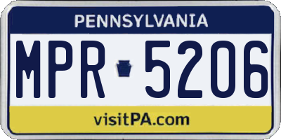 PA license plate MPR5206