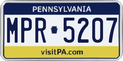 PA license plate MPR5207