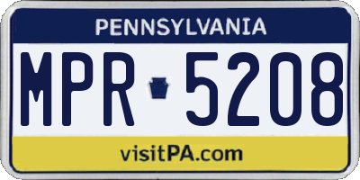 PA license plate MPR5208