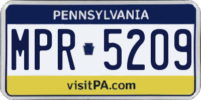 PA license plate MPR5209