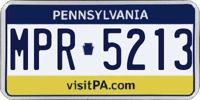 PA license plate MPR5213