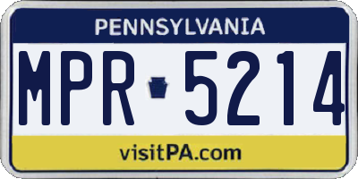 PA license plate MPR5214