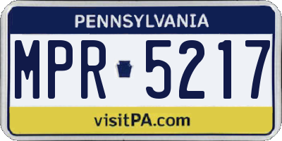 PA license plate MPR5217