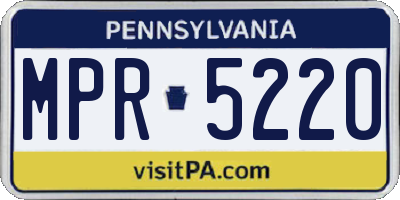 PA license plate MPR5220