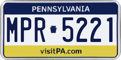 PA license plate MPR5221