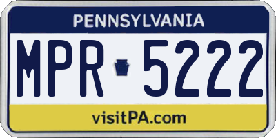 PA license plate MPR5222