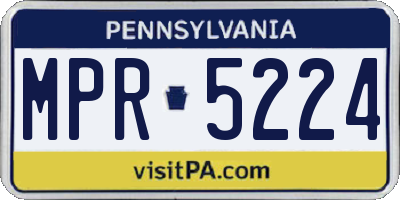 PA license plate MPR5224
