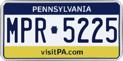 PA license plate MPR5225